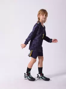 皇马儿童青少年新款休闲运动训练速干长袖运动服套装，适合休闲、运动、足球、团体活动，7号