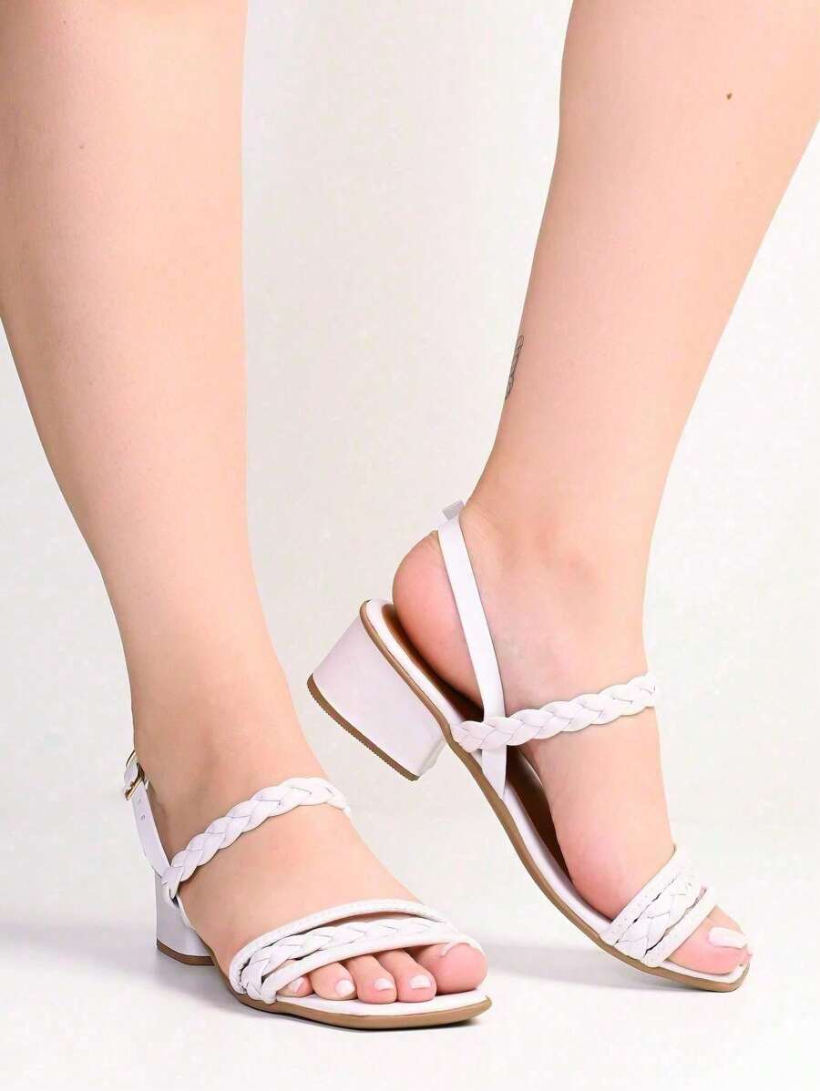 Women's Block Heel Sandal With Elegant Back Strap Casual Clog 1064 34 To 40 Shoes Zone - trắng - Xem 1