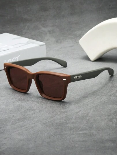 1 件复古方形框架时尚男士眼镜（适合驾驶、旅行、休闲、度假、户外运动和日常使用）适合夏季海滩度假、户外、旅行