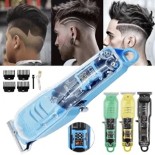 Professional Hair Clipper Smart LCD Display Transparent Electric Shaver Cordless - 黃色 - 查看 8