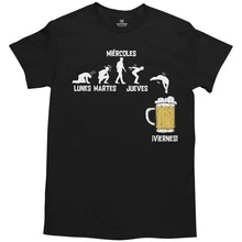 Playera Semana De La Cerveza Algodón Peinado PREMIUM - Negro - Ver 2