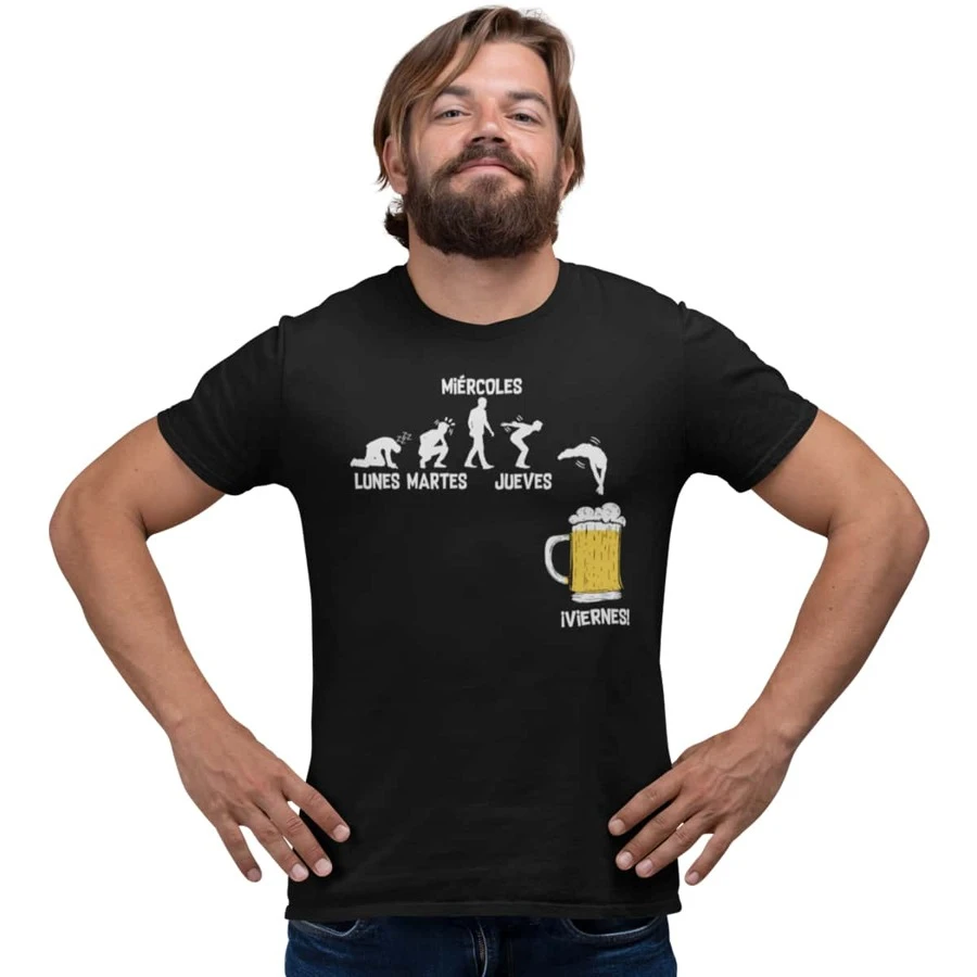 Playera Semana De La Cerveza Algodón Peinado PREMIUM - Negro - Ver 1