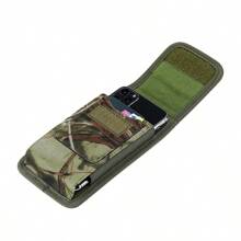 男士竖款迷彩手机腰包可配腰带挂腰包，适合中老年青年，轻便牛津布腰包，防水布艺皮套包带翻盖，手机腰包男士情人节礼物 - 軍綠色 - 查看 4