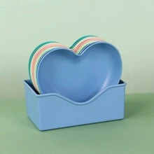 加厚塑料心形餐盘，可作零食碟、水果盘、坚果盘，日式风格，情人节礼物 - 彩色 - 查看 8