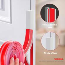 T-Shaped Door Draft Stopper, 3.5cmX3m (1.38inX118.1in) Silicone Seal Strip For Door & Windows Gaps, Weather Stripping Shower Door Sweep Clear - White - View 4