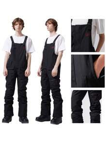 Joitial Snow Boyfriend Style Men's Ancora Ski Bibs Ski Pants Ski Suit Ski Outfits - Black - View 2
