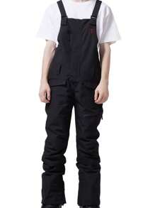 Joitial Snow Boyfriend Style Men's Ancora Ski Bibs Ski Pants Ski Suit Ski Outfits - Black - View 4