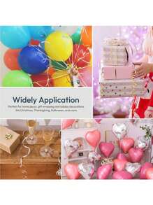 1 Paquete de Cinta rizadora, Cinta rizadora metalizada para globos, cinta para envolver regalos, cinta para decorar globos, cinta brillante para manualidades, Navidad, cumpleaños, boda, decoración de fiestas (con brillo) - Multicolor - Ver 10