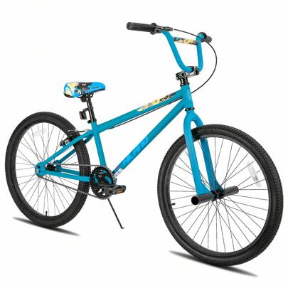 Hiland Redeem2.0 24/26 Inch Freestyle BMX Bike For Teenagers & Adults Ages 8+ Years, Single Speed BMX Bicycle With 2 Pegs & V-Brakes, Beginner-Level To Advanced Riders, Multiple Spoke (Blue, Green & Rainbow)