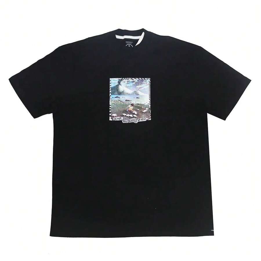 Volcom Stone Skateboard Skate Street T-Shirt Shirt Blouse Unisex Men Women 100% Cotton Top Premium Streetwear New Release Fast Shipping Various Colors!! Plus Size - màu đen - Xem 1