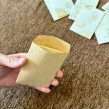 8pcs 2.76*4.13 Inch Beige Eid Mubarak Gift Cards With 8pcs 4.33 Inch*2.95 Inch Envelopes, Made Of 300g Thick Card Paper With Gold Foil Printed Eid Designs, For Arabic Ramadan And Eid Festivals Celebration - Beige - View 4