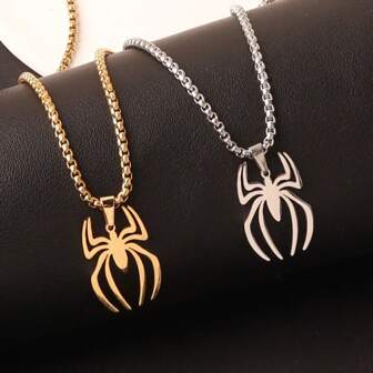 Vintage Punk Spider Pendant Necklace, Stylish Hiphop Spider Necklace, Suitable For Parties And Everyday Wear, Christmas, Thanksgiving, New Year Holiday Gift