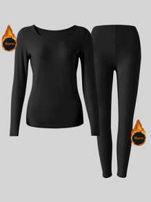 CXYIN 1 Juego de ropa interior térmica suave y cómoda para mujer, resistente a las pelusas, traje de ropa interior térmica para primavera/otoño