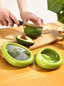 1 hộp đựng rau củ quả tái sử dụng, hộp đựng màng co giãn đựng trái cây, rau củ, hành tây, chanh, bơ cắt đôi có nắp đậy kín, hộp đựng thực phẩm và hộp đựng trái cây trang trí Giáng sinh - Nhiều màu - Xem 8
