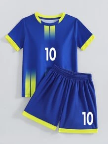 儿童和青少年新款休闲运动训练速干长袖运动服套装，适合休闲、运动、足球、团体活动，10 号