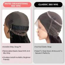 360 Lace Frontal Wig With Invisible Strap PrePluck Hidden Strap Raw Straight Hair Lace Front Human Hair Vietnamese Invisistrap Wigs - Natural Black - 查看 7