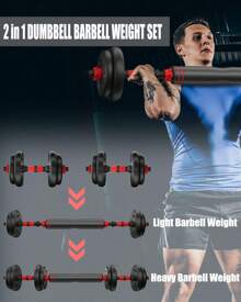 CANMALCHI Adjustable Weights Dumbbells Set,15KG Barbell Weight Set For Home Gym,Dumbbells Set Of 2 Hand Weights At Home,Push-Up,Free Weight Set Fitness Exercise Workout Equipment For Man Women - Red - View 4