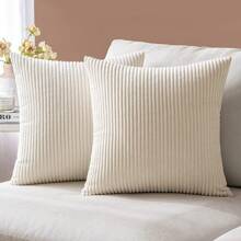 Funda de cojín unicolor de 1 pieza, funda de almohada simple para decoración del hogar, inserto de almohada no incluido - Blanco - Ver 15
