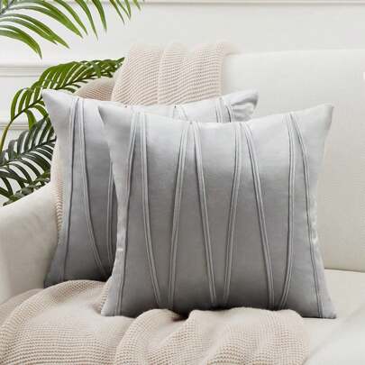 1 件现代涤纶条纹装饰天鹅绒方形靠垫套，卧室客厅沙发家居装饰，不含枕芯，母亲节快乐，送给女性/妈妈的礼物