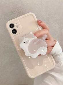 1 pieza de soporte acrílico extensible para teléfono con adhesivo cuentagotas, pegatina trasera con diseño de gato adorable, compatible con iPhone y teléfonos Android, regalo para cumpleaños, familia y amigos, soporte y agarre para teléfono