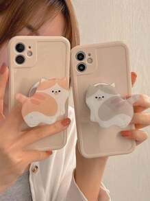 1 pieza de soporte acrílico extensible para teléfono con adhesivo cuentagotas, pegatina trasera con diseño de gato adorable, compatible con iPhone y teléfonos Android, regalo para cumpleaños, familia y amigos, soporte y agarre para teléfono