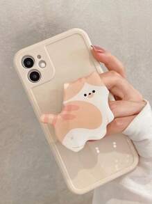 1 pieza de soporte acrílico extensible para teléfono con adhesivo cuentagotas, pegatina trasera con diseño de gato adorable, compatible con iPhone y teléfonos Android, regalo para cumpleaños, familia y amigos, soporte y agarre para teléfono