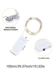 仙女灯电池供电 LED 迷你串灯闪烁灯铜线萤火虫星光灯适用于梅森罐婚礼派对圣诞节中心装饰桌饰，暖白色