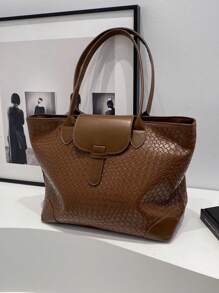 新款复古风格大容量手提包，适合日常通勤和旅行 - 棕色 - 查看 3