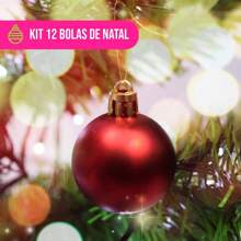 Kit 12 Hanging Ornaments For Christmas Tree Red Shiny And Matte Christmas Balls - Wincy - Nhiều màu - Xem 3