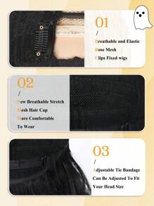 U Part Wig Hair Body Wave Glueless Wigs Yaki Synthetic Hair Clip In V-Part Wigs Beginner Friendly No-Sew In No Glue Upgrade U Part Hair Wig 180% Density Natural Color Wigs 28 Inch - Natural Black - View 10