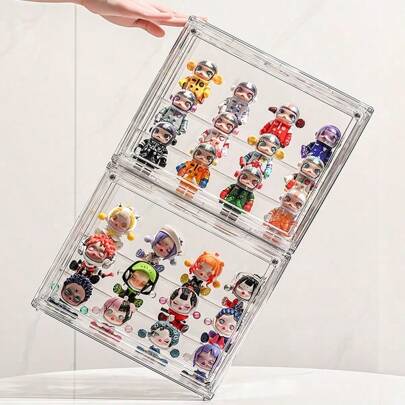 1pc-Acrylic Display Cabinet - Transparent Display Stand Display Cabinet Display Box Mini Handmade Toys And Doll Ornament Storage Box