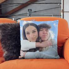 Warm Custom Photo Pillow Cover - Double-Sided High-Definition Printing, Personalized Decorative Pillowcase, Modern Style, Machine Washed, Zipper Closure, Woven Polyester Fabric, Ideal Gift For Various Occasions, For Anniversaries, For Mother's Day, For Birthdays, For Valentine's Day, For Graduation, For Father's Day, For Weddings, For Housewarming, Sofa, Bed, Car, Tea Room, Bedroom, Bathroom, Living Room, Dining Room