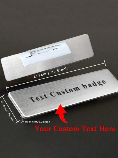 Customization 1PC Steel Name Tag - 70x20mm Brushed Silvery Metal Pin Holder With Engraved Black Text And LOGO For Nail Artists, Lashes, Brows, Body Salon - Personalized DIY Name Plate, Dawg, Engraved, Sequins, Stainless, Vintage, Casual, Unisex, Hipster, Old Money, Stylish, Custom, Personalized, Unique, Customized, Ideal Gifts For Him, Ideal Gifts For Her, Boyfriend, Girlfriend, Family, Friends, Grandparents, Children, Her, For Anniversaries, For Birthdays, For Weddings, For Graduation, For Housewarming,Forest Tones