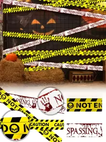 1 cái Dải cảnh báo Halloween Đai cách ly Trang trí tiệc ngày lễ Đai cảnh báo bảo vệ Đầu lâu Đai từ tính Mùa thu Mùa thu, Giáng sinh - Nhiều màu - Xem 2