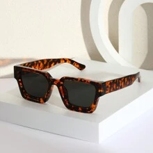 复古方形 PC 镜框百搭简约女士太阳镜，防紫外线休闲 PC（聚碳酸酯）太阳镜，四季皆宜 - 彩色 - 查看 10