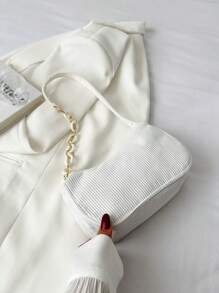 Túi đeo vai sang trọng nhẹ nhàng màu trơn, thích hợp cho phụ nữ đi làm hàng ngày vào mùa xuân và mùa hè - trắng - Xem 7