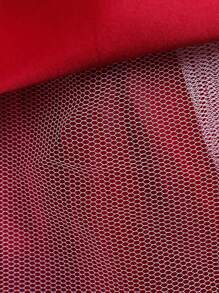 Tween Girls' Sequin Contrast Mesh Formal Birthday Party Dress, Princess Gown Suitable For Stage Performance, Piano Recital - Red - View 9