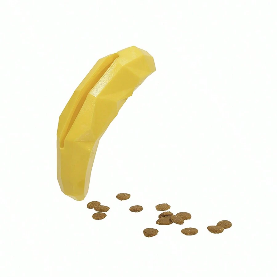 定制 OEM TPR 口味咀嚼骨狗玩具，耐用耐咬骨头形宠物出牙玩具 - 黃色 - 查看 1