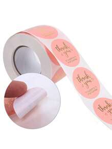 1 卷/500 张彩色铝箔感谢贴纸多样包装，适用于信封、礼物、婚礼、圆形装饰标签 - 彩色 - 查看 3