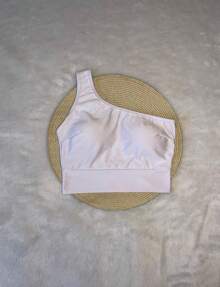 Zero Sleeve Off Shoulder Crop Top In Premium Suplex Fabric* - 白色 - 查看 1