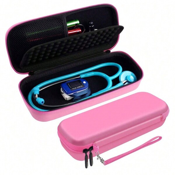 ALKOO Stethoscope Case Compatible With 3-M Littmann Classic III/Lightweight II S.E./Cardiology IV Diagnostic/MDF Acoustica Deluxe Lightweight Dual Head Monitoring Stethoscope-Pink(Box Only)