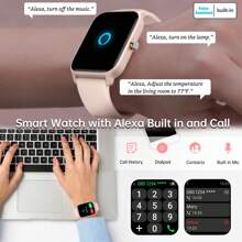 Faweio Smart Watch For Men Women, Answer Make Call, Alexa Built-In, 1.8" Touch Screen Fitness Tracker For Iphone Android With 100+ Sport Modes,Sleep Monitor, IP68 Waterproof Watch - Hồng - Xem 4