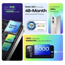 Infinix Hot 50i 6GB+128GB 6.78英寸 双卡安卓 5000mAh 手机充电头 美国规格 - 黑色 - 查看 2
