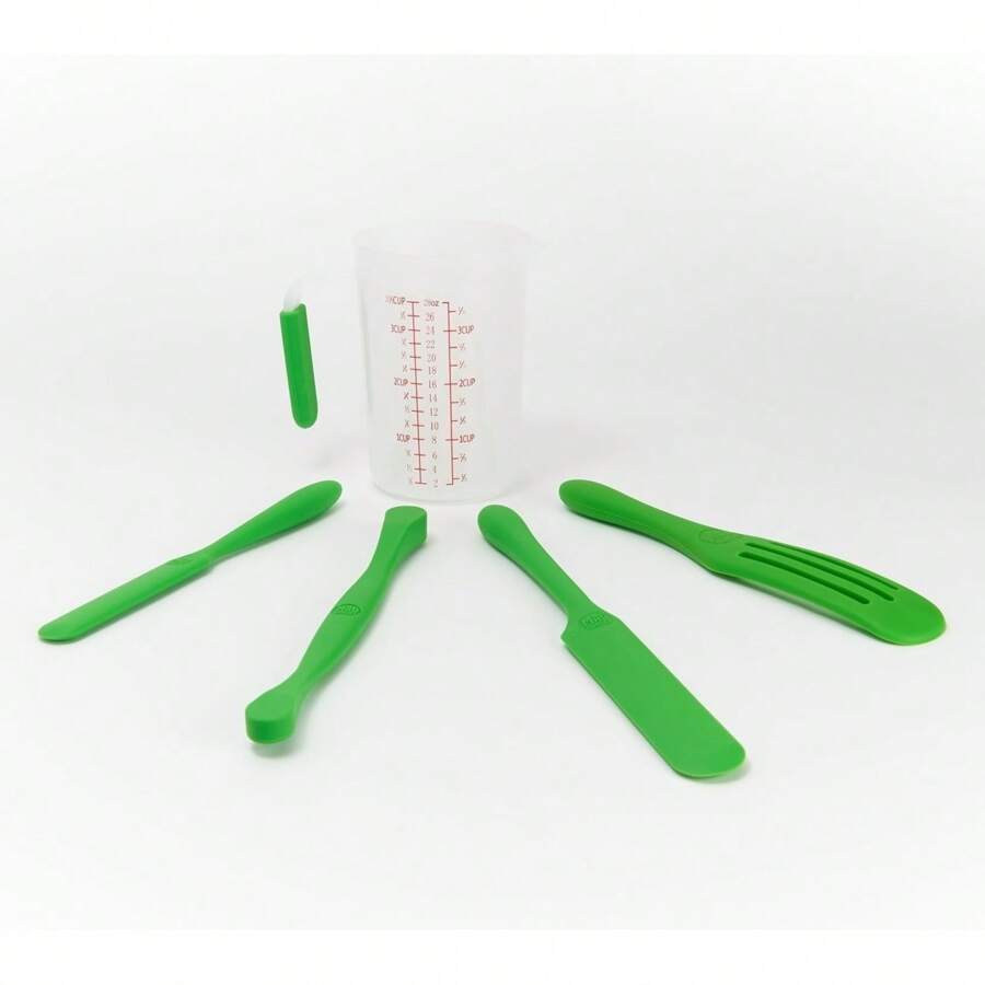 Mad Hungry 4-Pc Silicone Spurtle Baking Prep Set W/ Measuring Cup Model K49167 - Green - View 1