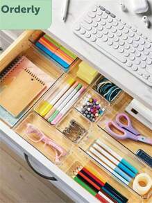 8/10/12 pièces Boîtes de rangement pour tiroir de maquillage, boîtes de rangement en plastique transparent de 4 tailles pour le bureau, la chambre, la cuisine, la maquillage et les fournitures de bureau - Transparent - Voir 6