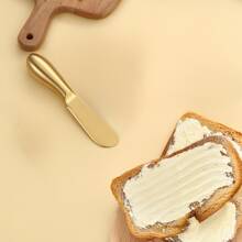 2pcs/4pcs Stainless Steel Deluxe Gold Butter Knife Set, Stainless Steel Cheese Knife, Butter Knife Set, Kitchen Daily Smearing Knife, Suitable For Cheese, Cold Butter, Jam, Pastry, Perfect For Kitchen & Restaurant, Ideal Gift For Cheese Lovers