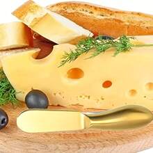 2pcs/4pcs Stainless Steel Deluxe Gold Butter Knife Set, Stainless Steel Cheese Knife, Butter Knife Set, Kitchen Daily Smearing Knife, Suitable For Cheese, Cold Butter, Jam, Pastry, Perfect For Kitchen & Restaurant, Ideal Gift For Cheese Lovers