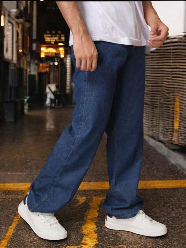 Calça Jeans Bag Balão Larga Corte Reto