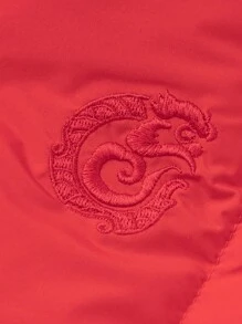 Balabala 男孩和女孩中式羽绒服传统连帽冬季 2024 外套 - 中國紅 - 查看 9