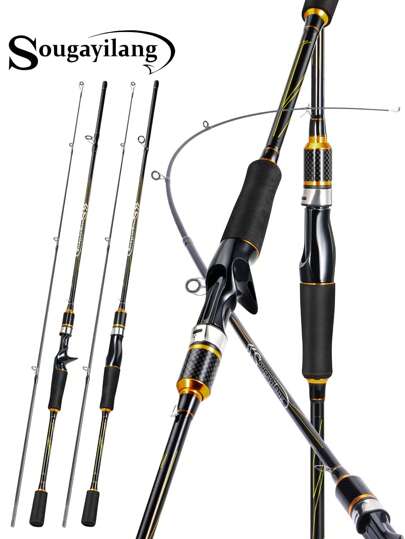 SOUGAYILANG 2 Sections Ultraligh Fishing Rod 1.8M/5.9FT Spinning/Casting Fishing Pole High Carbon Fiber Rod Body And Comfortable EVA Handle For Freshwater Fishing Tackle